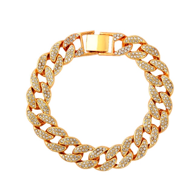 Cuban Link Chain Anklet Bracelet For Women Rhinestone Anklets-Anklets-Arimonz-Gold-Arimonz