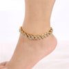 Curb Ankle Bracelet Jewelry Cuban Chain Bling Foot Anklet-Anklets-Arimonz-Arimonz