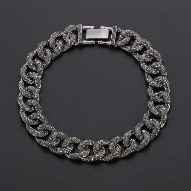 Curb Ankle Bracelet Jewelry Cuban Chain Bling Foot Anklet-Anklets-Arimonz-Black Gun-Arimonz