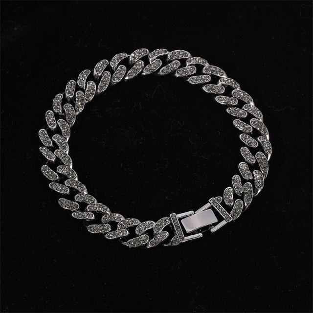 Curb Ankle Bracelet Jewelry Cuban Chain Bling Foot Anklet-Anklets-Arimonz-Black Gun Plated-Arimonz