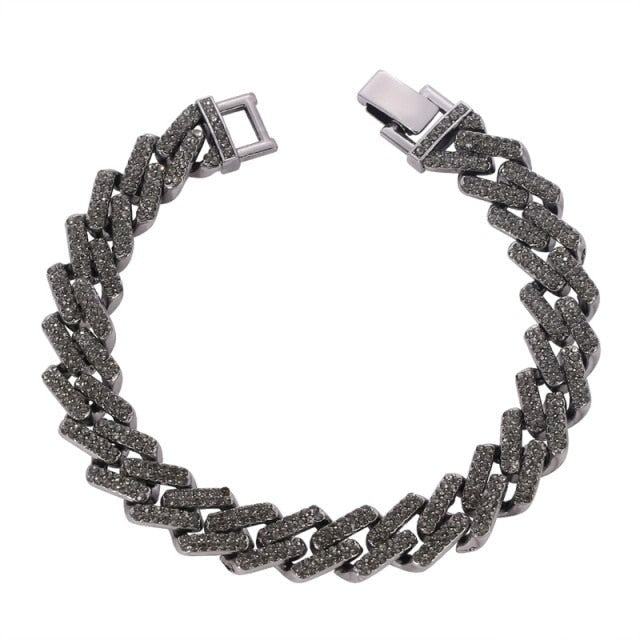 Curb Ankle Bracelet Jewelry Cuban Chain Bling Foot Anklet-Anklets-Arimonz-Black Gun Rhinestones-Arimonz