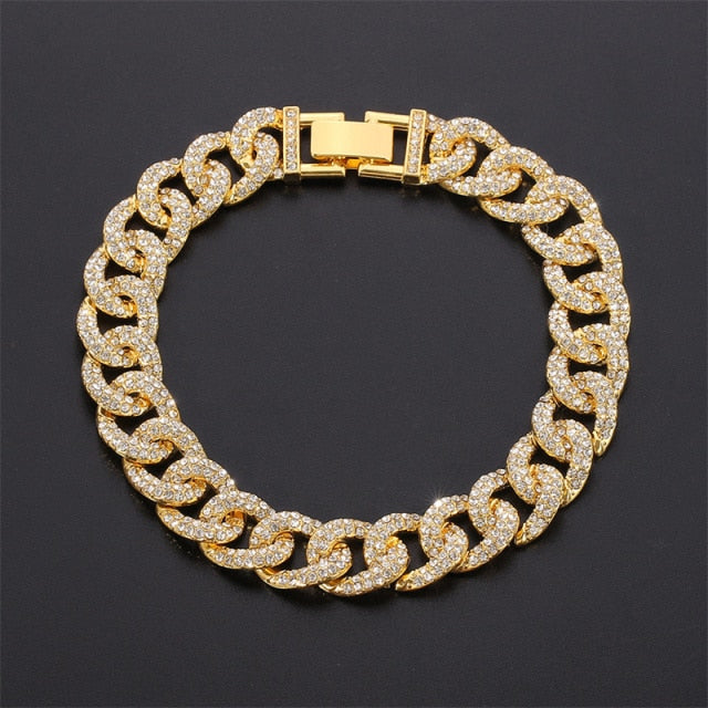 Curb Ankle Bracelet Jewelry Cuban Chain Bling Foot Anklet-Anklets-Arimonz-Gold-Arimonz