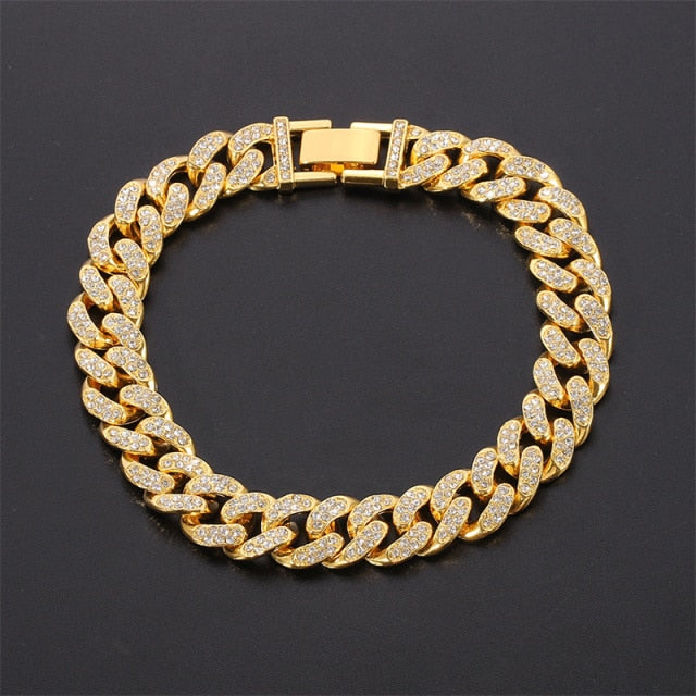 Curb Ankle Bracelet Jewelry Cuban Chain Bling Foot Anklet-Anklets-Arimonz-Gold-color-Arimonz