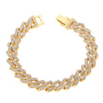 Curb Ankle Bracelet Jewelry Cuban Chain Bling Foot Anklet-Anklets-Arimonz-Gold Rhinestones-Arimonz