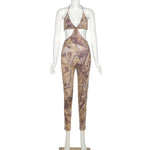 Cut Out Aesthetic Print Jumpsuit Women Backless Bandage Outfits-Night Out Jumpsuits & Rompers-Arimonz-Arimonz
