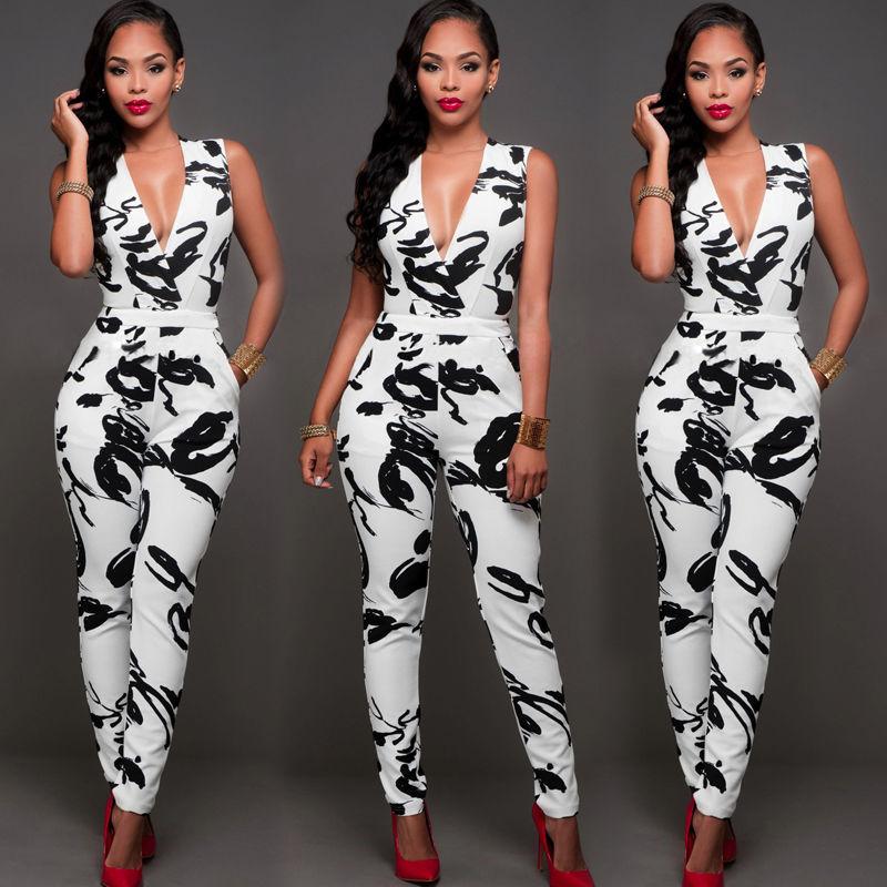 Deep V Sleeveless Jumpsuit-Casual Jumpsuits & Rompers-Arimonz-Arimonz