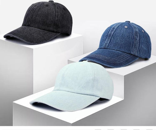 Denim Baseball Cap Snapback Hats Women Casual Hat Jeans Cap-Women's Caps-Arimonz-Arimonz