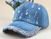 Denim Hip Hop Caps Leisure Woman Cap With Rhinestones Baseball Caps-Women's Caps-Arimonz-Arimonz