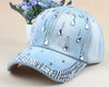 Denim Hip Hop Caps Leisure Woman Cap With Rhinestones Baseball Caps-Women's Caps-Arimonz-Arimonz