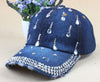 Denim Hip Hop Caps Leisure Woman Cap With Rhinestones Baseball Caps-Women's Caps-Arimonz-Arimonz