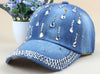 Denim Hip Hop Caps Leisure Woman Cap With Rhinestones Baseball Caps-Women's Caps-Arimonz-Arimonz