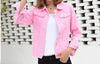 Denim Jacket For Ladies With Collar In Different Colors-Jean Jackets-Arimonz-Arimonz