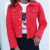 Denim Jacket For Ladies With Collar In Different Colors-Jean Jackets-Arimonz-Arimonz