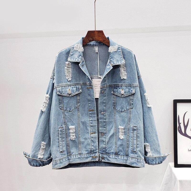 Denim Jacket Sequin Floral Appliques Embroidery Long Sleeve Outerwear-Jean Jackets-Arimonz-Arimonz