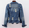 Denim Jacket Women Boyfriend Jean Coat Streetwear Vintage Outerwear-Jean Jackets-Arimonz-Arimonz
