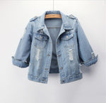 Denim Jacket Women Boyfriend Jean Coat Streetwear Vintage Outerwear-Jean Jackets-Arimonz-S-Short-Arimonz