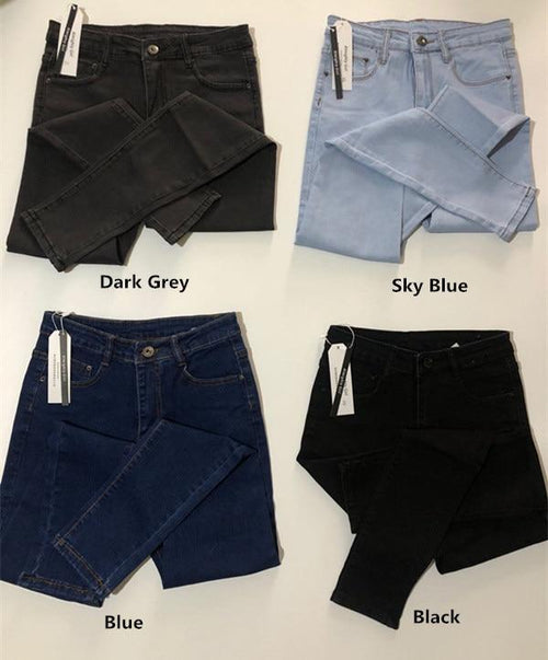 Denim Jeans Women High Waist Stretch Pencil Skinny Ankle-length Pants-Skinny Jeans-Arimonz-Arimonz