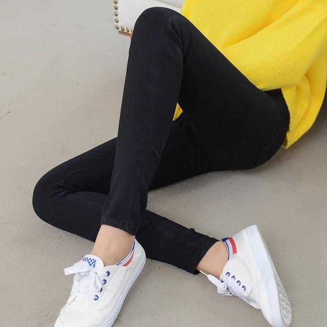 Denim Jeans Women High Waist Stretch Pencil Skinny Ankle-length Pants-Skinny Jeans-Arimonz-Black-25-Arimonz