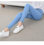 Denim Jeans Women High Waist Stretch Pencil Skinny Ankle-length Pants-Skinny Jeans-Arimonz-Sky Blue-25-Arimonz