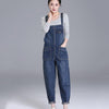 Denim Jumpsuit - Loose Pocket Jeans Women Autumn Bib Pants Overalls Shoulder Jumpsuit