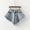 Denim Shorts Loose Wide Leg Denim Shorts Ripped Tasseled Retro Shorts-Denim Shorts-Arimonz-Blue-XS-Arimonz