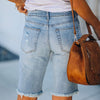Denim Shorts Woman Fashion Tassel Tight Five-Point Washed Shorts-Denim Shorts-Arimonz-Arimonz