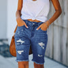 Denim Shorts Woman Fashion Tassel Tight Five-Point Washed Shorts-Denim Shorts-Arimonz-Arimonz