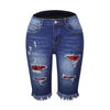 Denim Shorts Woman Fashion Tassel Tight Five-Point Washed Shorts-Denim Shorts-Arimonz-Dark blue-G-S-Arimonz