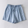 Denim Shorts Women's Drawstring Loose Pockets High Waist Casual Shorts-Denim Shorts-Arimonz-Light Blue-M-Arimonz