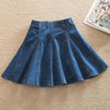 Denim Skirt With Ruffles Plus Size Jeans High Waist Pleated Bottom-Denim Skirts-Arimonz-Pleated Skirt-XS-Arimonz