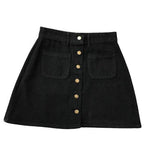 Denim Skirts - Button A-line High Waist Mini Denim Skirt