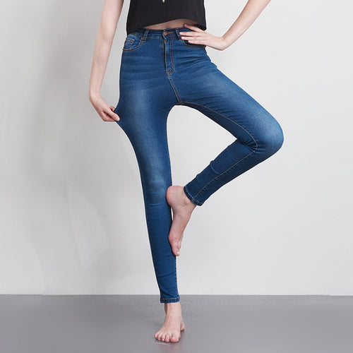 Denim Women's Jeans High Waist Stretchable Skinny Pants Trousers-Skinny Jeans-Arimonz-Arimonz