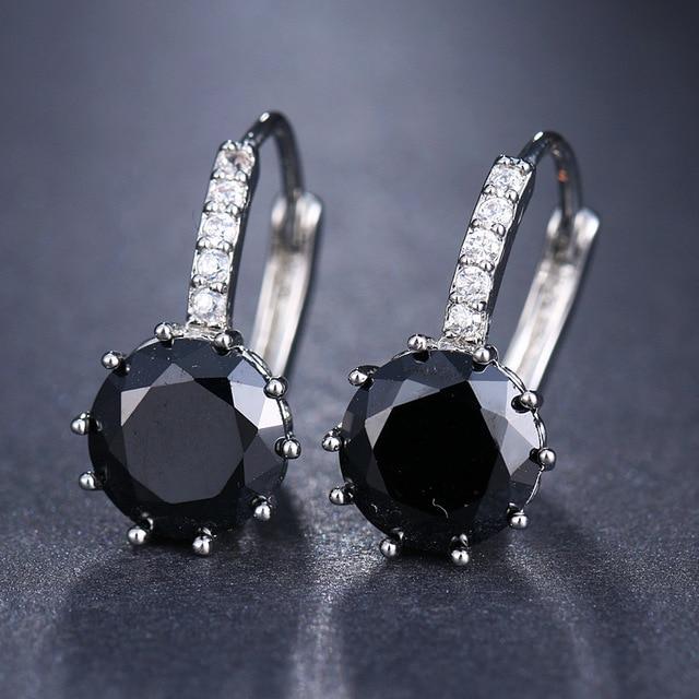 Diamond Element Stud Earrings-Earrings-Arimonz-black-Arimonz