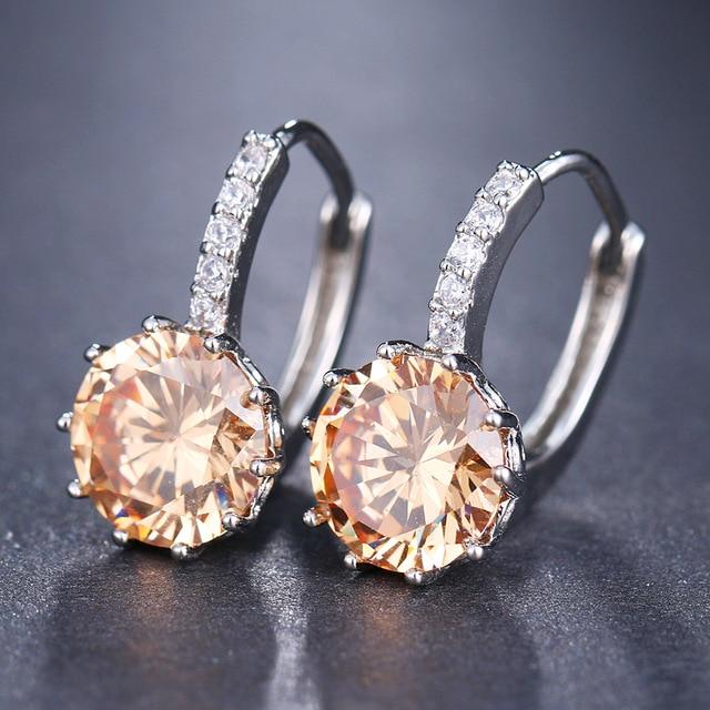 Diamond Element Stud Earrings-Earrings-Arimonz-champagne-Arimonz