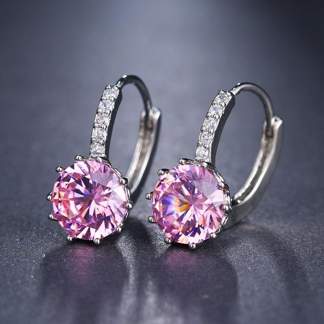 Diamond Element Stud Earrings-Earrings-Arimonz-pink-Arimonz