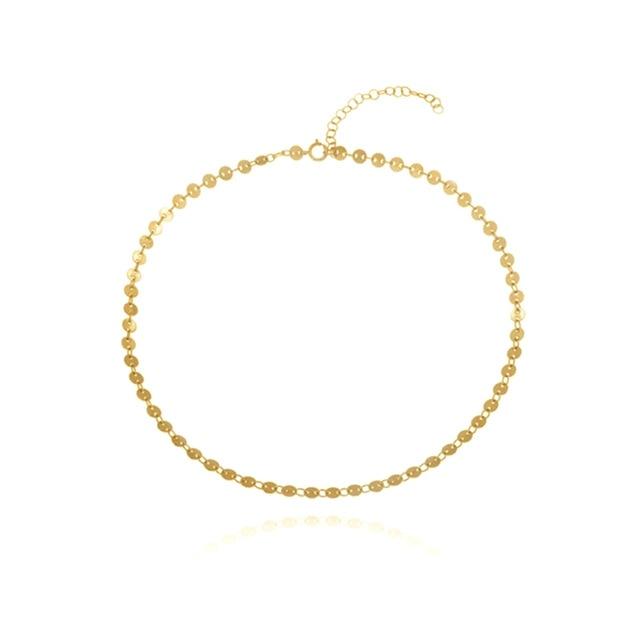 Disc Necklace for Women Simple Choker Chain Necklace Jewelry-Necklaces-Arimonz-Gold-Arimonz