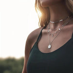 Disc Necklace for Women Simple Choker Chain Necklace Jewelry-Necklaces-Arimonz-Arimonz