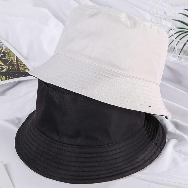 Double-faced Unisex Bucket Women Hat Outdoor Travel Cycling Caps-Bucket Hats-Arimonz-Black Beige-Arimonz