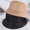 Double-faced Unisex Bucket Women Hat Outdoor Travel Cycling Caps-Bucket Hats-Arimonz-Black Khaki-Arimonz