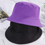 Double-faced Unisex Bucket Women Hat Outdoor Travel Cycling Caps-Bucket Hats-Arimonz-Black Purple-Arimonz