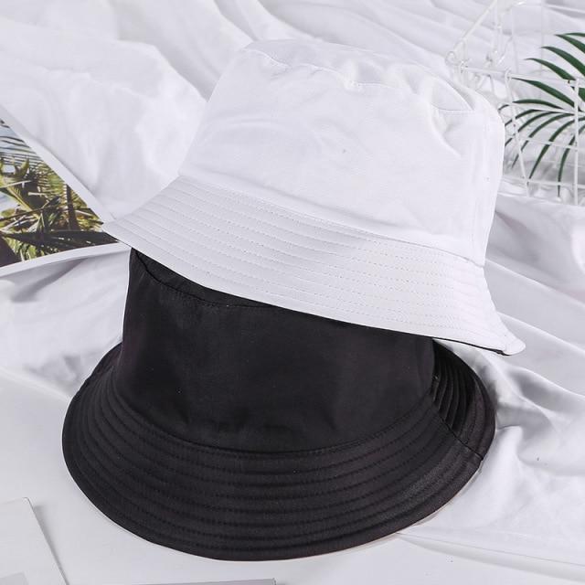 Double-faced Unisex Bucket Women Hat Outdoor Travel Cycling Caps-Bucket Hats-Arimonz-Black White-Arimonz