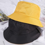 Double-faced Unisex Bucket Women Hat Outdoor Travel Cycling Caps-Bucket Hats-Arimonz-Black Yellow-Arimonz