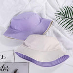 Double-faced Unisex Bucket Women Hat Outdoor Travel Cycling Caps-Bucket Hats-Arimonz-Purple Beige-Arimonz