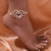 Double Heart Anklet Rhinestone Chain Jewelry Love Foot Chain Anklet-Anklets-Arimonz-Arimonz