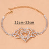 Double Heart Anklet Rhinestone Chain Jewelry Love Foot Chain Anklet-Anklets-Arimonz-Arimonz