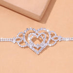 Double Heart Anklet Rhinestone Chain Jewelry Love Foot Chain Anklet-Anklets-Arimonz-Arimonz