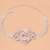 Double Heart Anklet Rhinestone Chain Jewelry Love Foot Chain Anklet-Anklets-Arimonz-Silver Plated-Arimonz