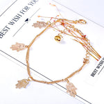 Double Layer Anklets Hollow Hamsa Hand Anklet Accessory for Women-Anklets-Arimonz-Arimonz