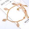 Double Layer Anklets Hollow Hamsa Hand Anklet Accessory for Women-Anklets-Arimonz-Arimonz