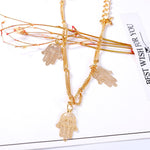 Double Layer Anklets Hollow Hamsa Hand Anklet Accessory for Women-Anklets-Arimonz-Arimonz
